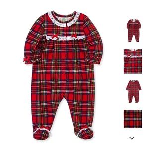 Little Me baby plaid footie pajama.